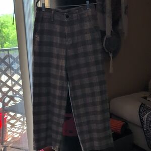 American Eagle Outfitters Gray Tailored Plaid Trousers